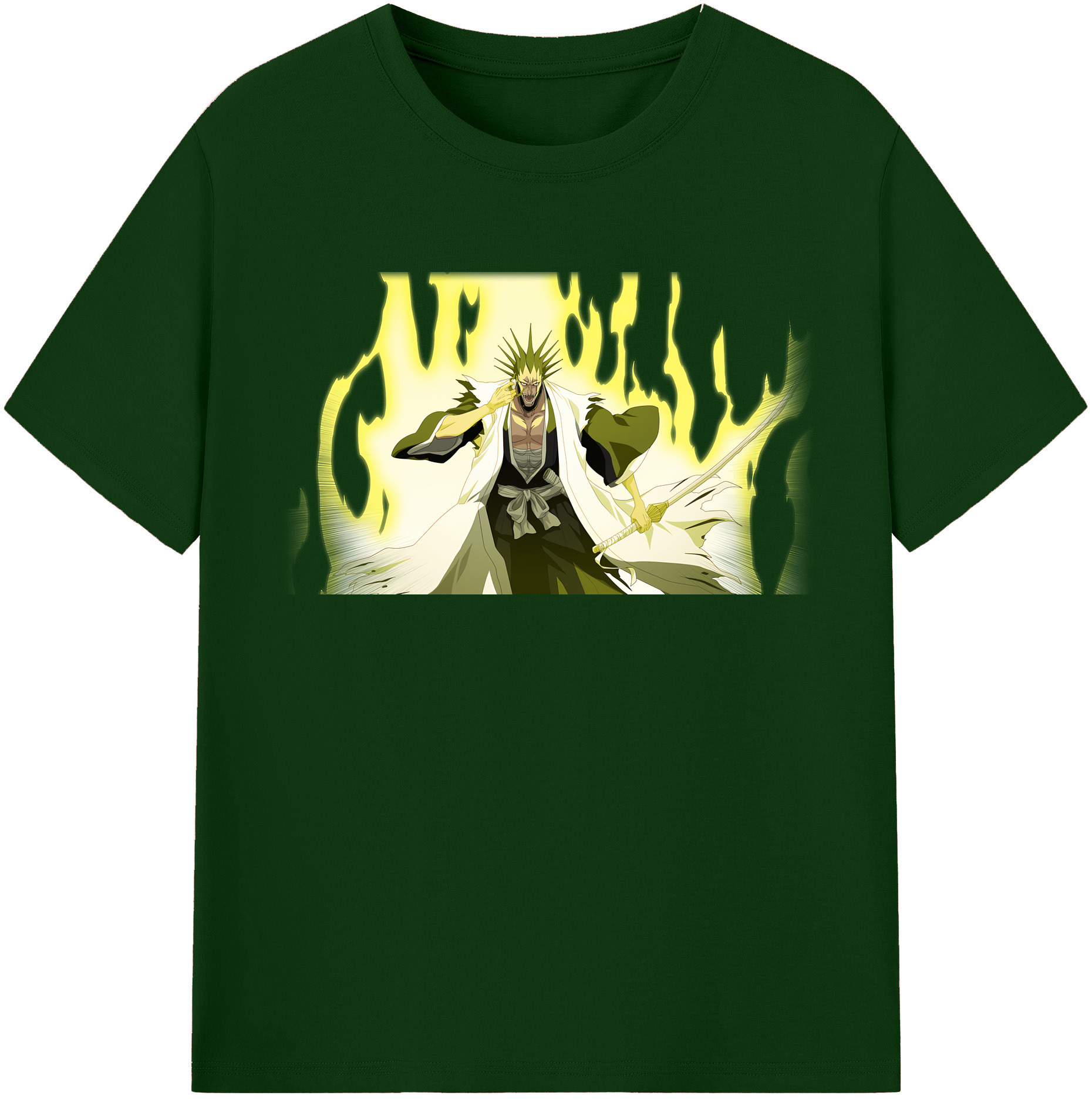 （画像用） ブリーチ ざらき けんぱち BLEACH Zaraki Kenpachi 綿100％半袖Tシャツ（フロントプリント）